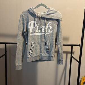 VICTORIA'S SECRET PINK Light Gray Zip Up Hoodie Sweatshirt Jacket - Size X-Small